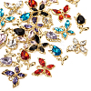 24Pcs 12 Style Glass Rhinestone Pendants FIND-TA0003-03-1