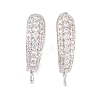 Rack Plating Brass Cubic Zirconia Hoop Earring Findings KK-S374-04P-03-1