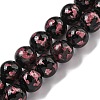 Handmade Silver/Gold Foil Lampwork Beads Strands LAMP-L079-07C-1