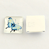 Natural Biological Theme Lively Butterfly Pattern Glass Flatback Square Cabochons for DIY Projects X-GGLA-S022-10mm-30B-1