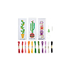 3 Sets 3 Style DIY Oval & Cactus Pattern Bookmark Cross-Stitch Kit DIY-NB0008-96-7