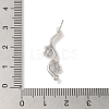 Brass with Clear Cubic Zirconia Stud Earring Findings LS-KK-G499-02P-3