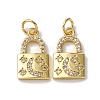 Brass Micro Pave Clear Cubic Zirconia Pendants KK-A270-03G-G-1