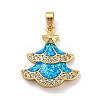 Christmas Brass Micro Pave Cubic Zirconia Pendants KK-H468-03B-01G-1