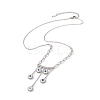 316 Stainless Steel Cable Chain Pendants Necklace with Chain Extender & Lobster Claw Clasp NJEW-I120-02-1