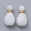 Faceted Natural White Jade Openable Perfume Bottle Pendants G-E564-10A-G-2