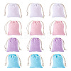 12Pcs 4 Colors Rectangle Cloth Packing Pouches ABAG-TA0001-78-3