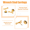 10Pcs 5 Colors Stainless Steel Spanner Tool Stud Earrings for Men EJEW-FI0001-82-4