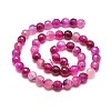 Dyed Natural Agate Faceted Round Beads Strands G-E267-22-3