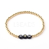 4Pcs 4 Styles Brass Stretch Beaded Bracelets BJEW-JB06237-10