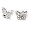 Butterfly Rack Plating Brass Stud Earrings for Women EJEW-A045-03P-1