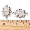 Natural Rose Quartz Faceted Oval Connector Charms G-G181-06P-10-3