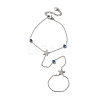 Stainless Steel Royal Blue Enamel Evil Eye & Star Ring Bracelets for Women BJEW-G719-05P-1