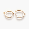 Brass Micro Pave Cubic Zirconia Huggie Hoop Earring Findings LS-KK-O112-13LG-2