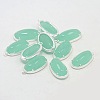 Silver Color Plated Brass Glass Pendants GLAA-J047-06S-1