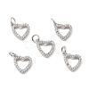 Brass Micro Pave Clear Cubic Zirconia Charms KK-E068-VB173-3