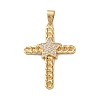 Brass Micro Pave Clear Cubic Zirconia Pendants KK-A212-06C-G-1