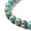 Synthetic Turquoise Dyed Camouflage Beads Strands G-E594-24O-A-4