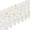 Electroplate Transparent Glass Beads Strands X-EGLA-A035-T10mm-L19-1