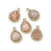 Natural Mixed Stone Faceted Teardrop Pendants G-U028-02G-2