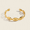 304 Stainless Steel Coffee Bean Open Cuff Bangles for Women GC3572-1