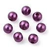 Spray Painted ABS Plastic Imitation Pearl Beads OACR-T015-05A-11-3