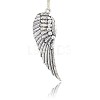 Antique Silver Plated Alloy Wing Big Pendants ALRI-N019-04-1