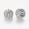 Brass Cubic Zirconia Beads LS-ZIRC-F001-183B-P-2