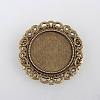 Vintage Alloy Brooch Cabochon Bezel Settings X-PALLOY-N0085-53AB-NF-1