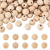 100Pcs 10 Style Unfinished Natural Wood European Beads WOOD-TA0001-55-1
