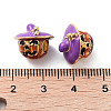 Halloween Rack Plating Brass Enamel European Beads KK-M280-01G-3