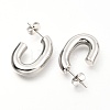 201 Stainless Steel Half Hoop Earrings EJEW-C501-16P-C-2