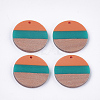 Tri-color Resin & Walnut Wood Pendants RESI-S358-78E-1