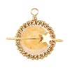 Natural Yellow Hematoid Quartz Copper Wire Wrapped Pendants PALLOY-TA00426-03-1
