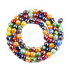 Electroplate Opaque Solid Color Glass Beads Strands EGLA-N002-26-04-2