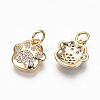 Brass Micro Pave Clear Cubic Zirconia Charms X-RJEW-T063-38G-NF-2