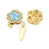 Rack Plating Brass Micro Pave Cubic Zirconia & Shell & Enamel Box Clasps KK-S373-02G-2