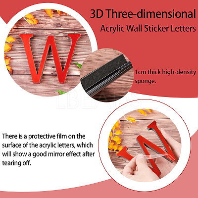 Acrylic Mirror Wall Stickers Decal DIY-CN0001-13B-W-1