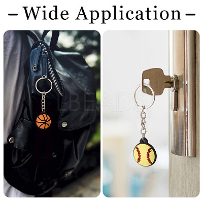 5Pcs 5 Styles PVC Plastic Keychains KEYC-TA0001-49-1
