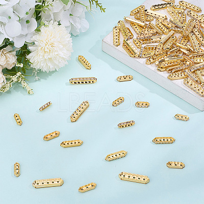 120Pcs 4 Styles Alloy Crystal Rhinestone Spacer Bars FIND-ME0004-07G-1