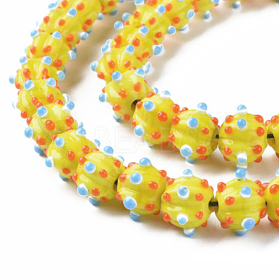 Opaque Handmade Bumpy Lampwork Beads Strands LAMP-T007-18-A03-1