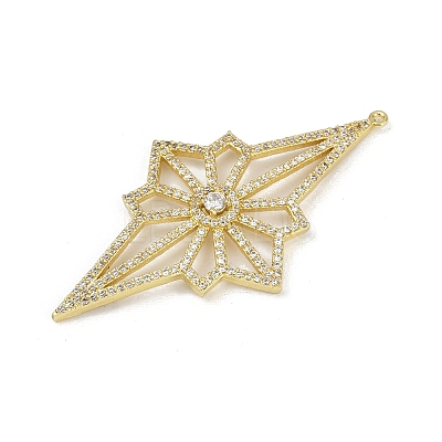 Brass Micro Pave Cubic Zirconia Pendants KK-M322-46G-1