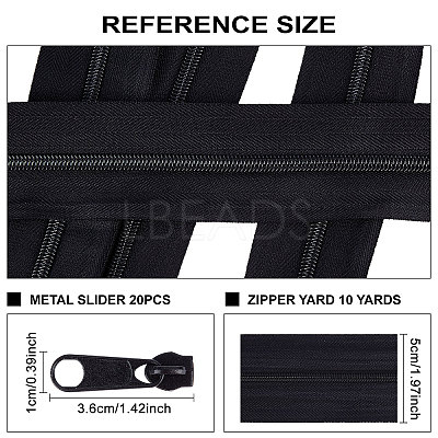 Nylon Invisible Widen Zipper Fastener FIND-BC0001-69A-1