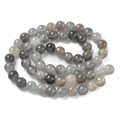 Natural Cloudy Quartz Beads Strands G-D840-69-6mm-1