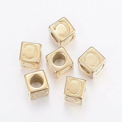 304 Stainless Steel Large Hole Letter European Beads STAS-H428-01G-C-1