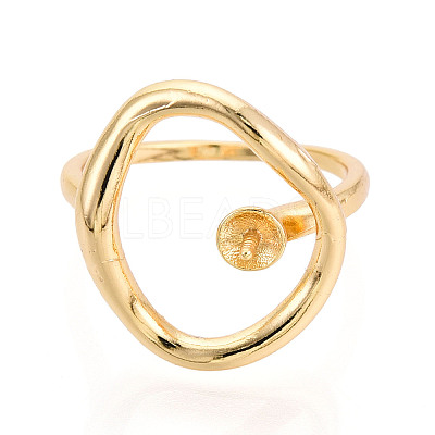 Oval Brass Cup Peg Ring Settings X-KK-N274-38G-1