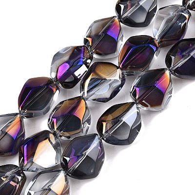 Electroplate Glass Beads Strands EGLA-T021-10J-1