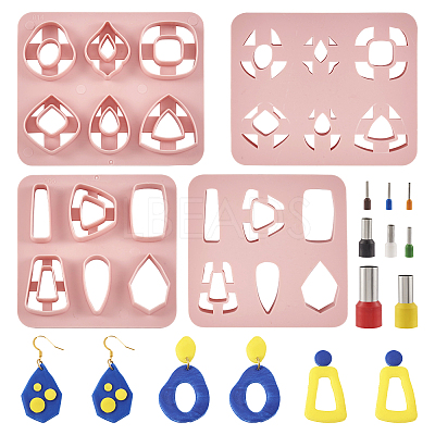 2Pcs 2 Style Trapezoid & Rectangle & Teardrop & Square ABS Plastic Plasticine Tools DIY-TA0005-58-1