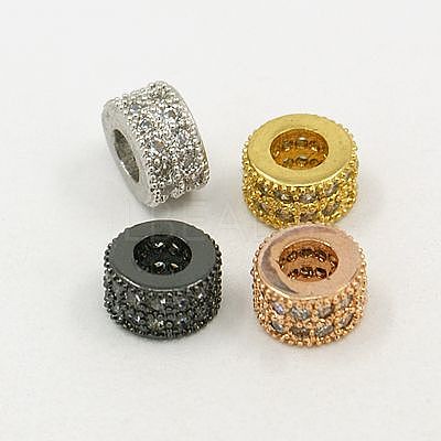 Brass Cubic Zirconia Beads ZIRC-F001-108-1