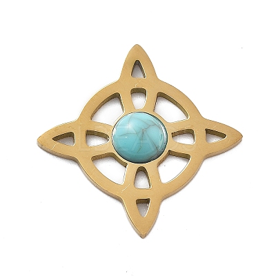 Synthetic Turquoise Pendants STAS-I327-14G-01-1